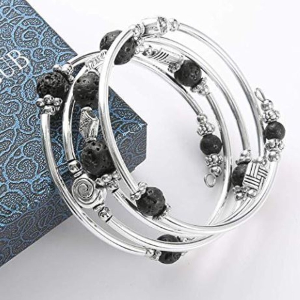 BRAND NEW Beaded Pearl Bangle Wrap Bracelet